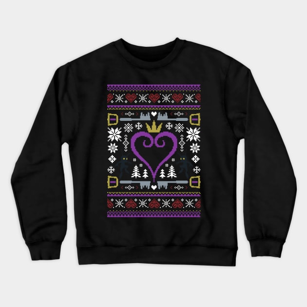 Hearts Ugly Sweater Crewneck Sweatshirt by Arinesart